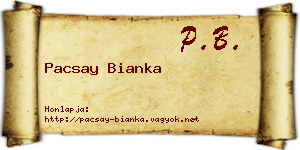 Pacsay Bianka névjegykártya